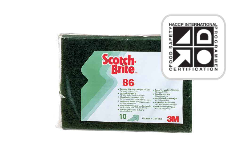 Scotch-Brite 86 groen heavy duty pad 158x224mm 10st