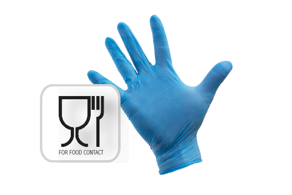Gants nitril bleu non-poudré 100pcs Xlarge