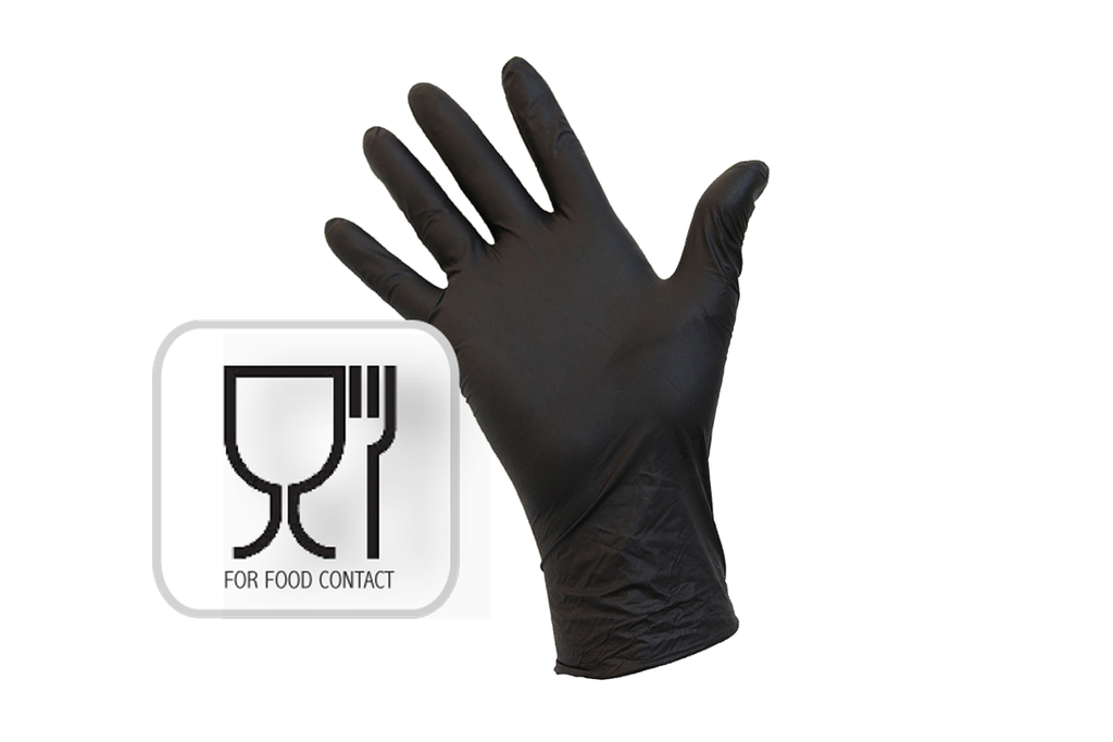 Gants nitril noir non-poudré 100pcs Xlarge