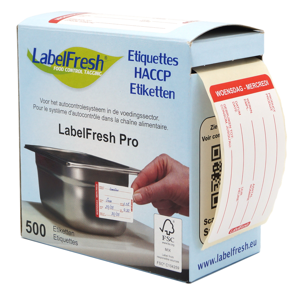 LabelFresh etiketten woensdag Pro 500 stuks 70x45mm