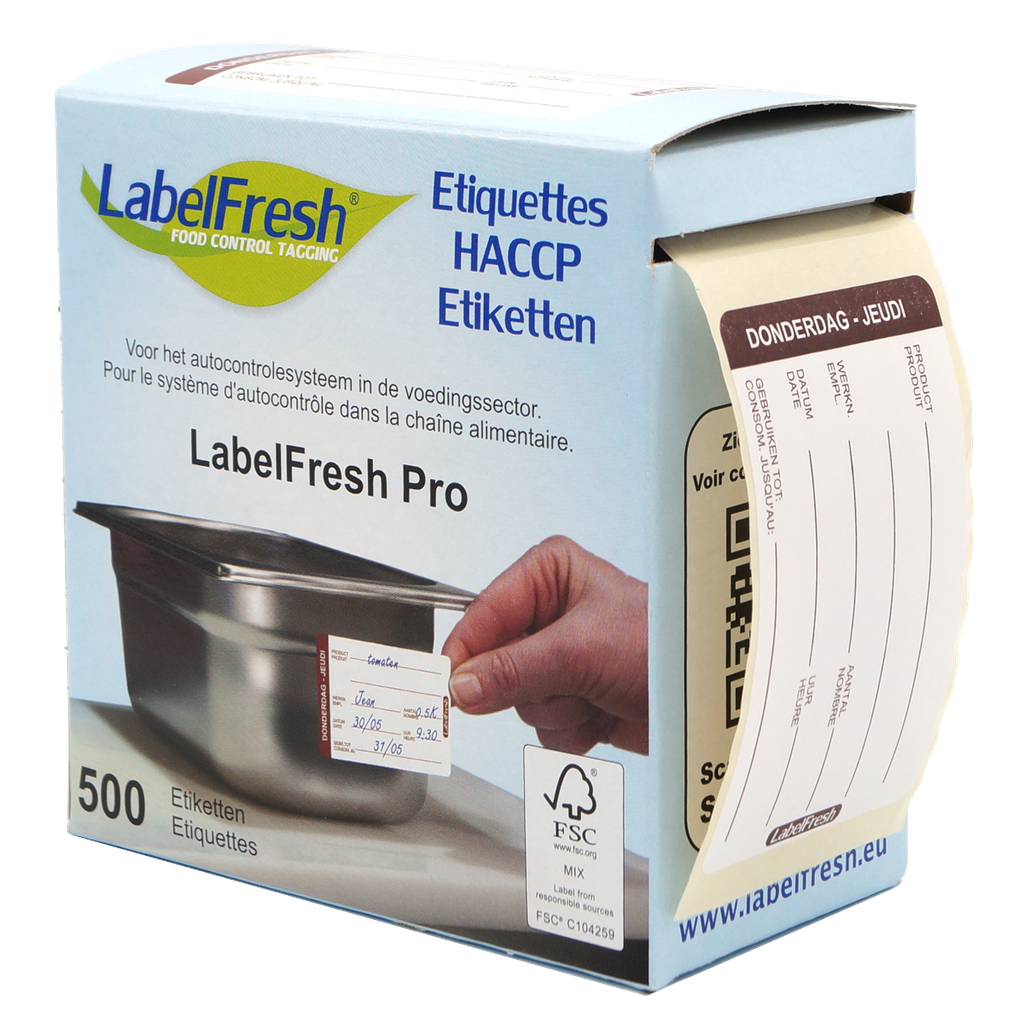LabelFresh etiquettes jeudi Pro 500 pièces 70x45mm