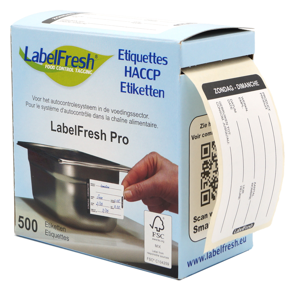 LabelFresh etiketten zondag Pro 500 stuks 70x45mm