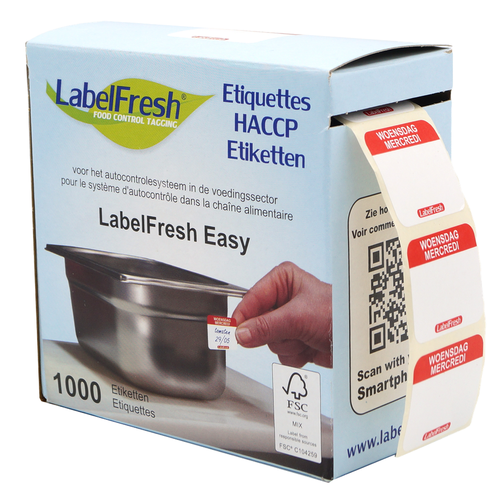 LabelFresh etiquettes mercredi Easy 1000 pièces 30x25mm