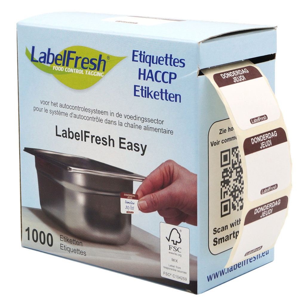 LabelFresh etiquettes jeudi Easy 1000 pièces 30x25mm