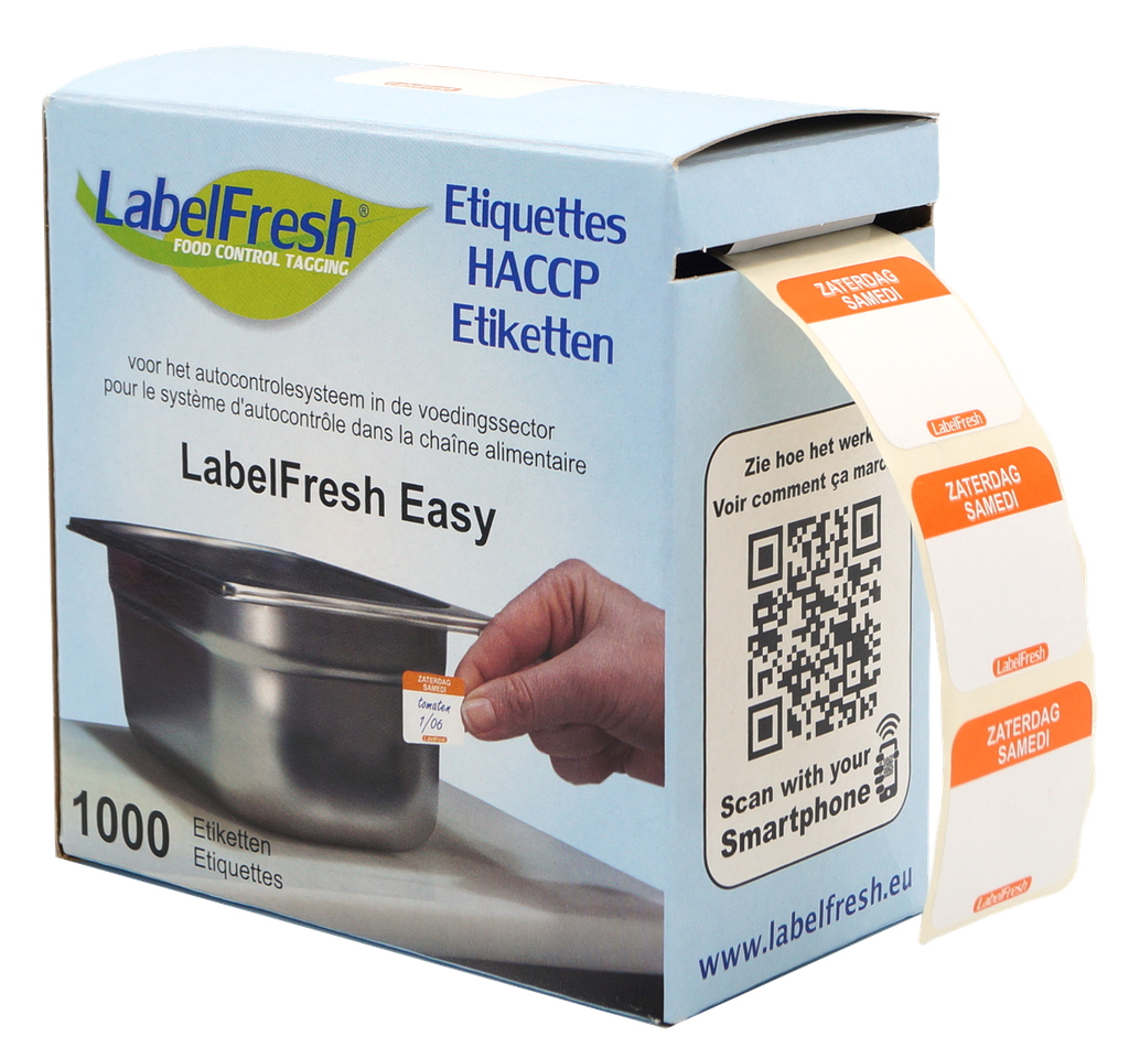 LabelFresh etiketten zaterdag Easy 1000 stuks 30x25mm