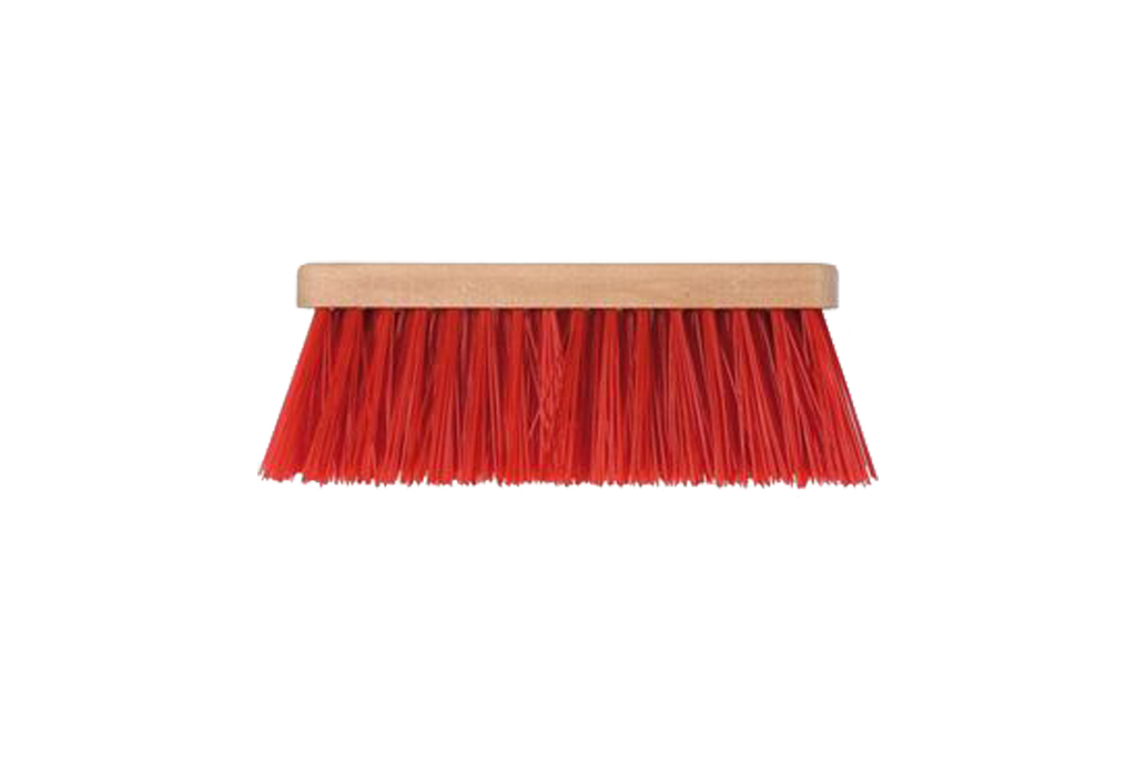 Straatveger PVC hard 30cm rood gelakt