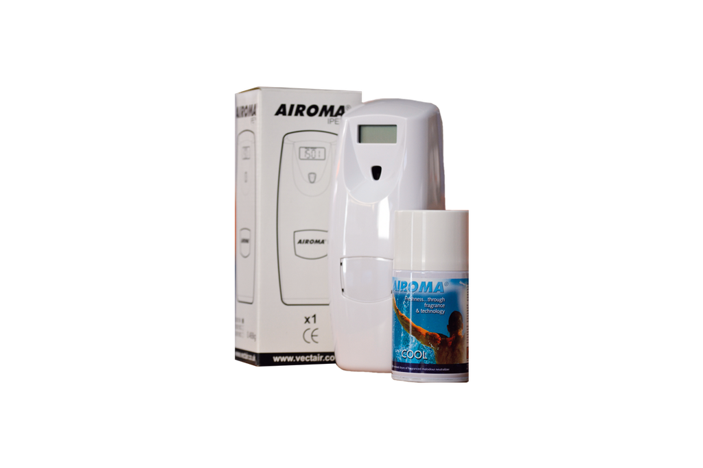 Airoma dispenser autom. luchtverfrisser wit (2xCC batt.)