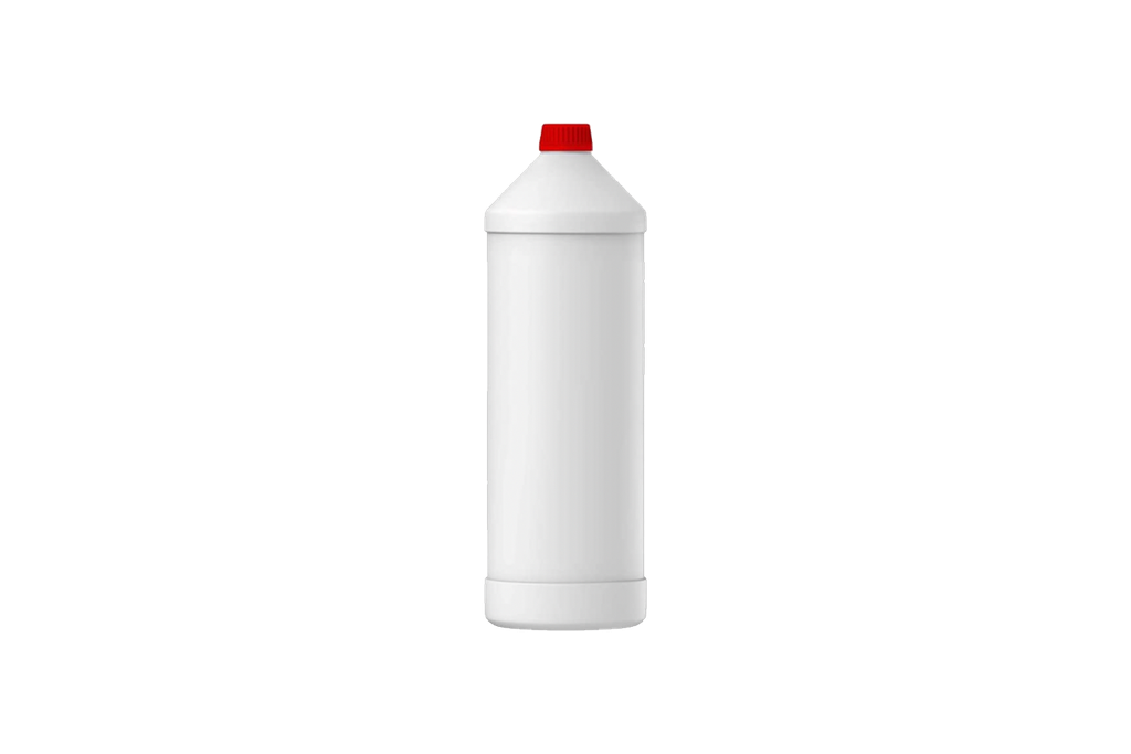 Fles HDPE 1000ml din28/410 neutraal + rode dop