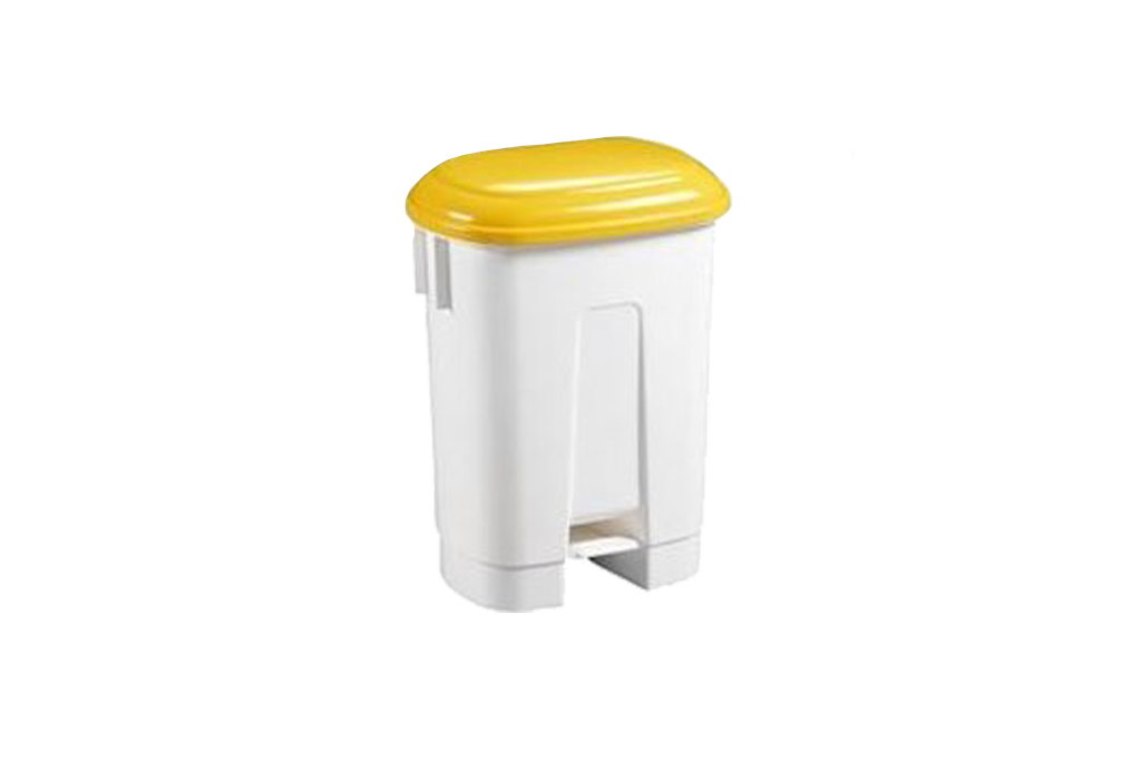 Poubelle PB-1400 avec pédalle et couvercle JAUNE 60L