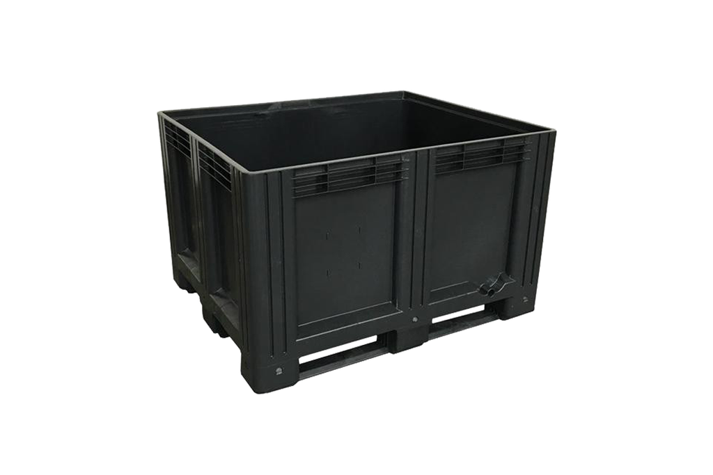 Palletbox 120x100x78cm gesloten 610L zwart