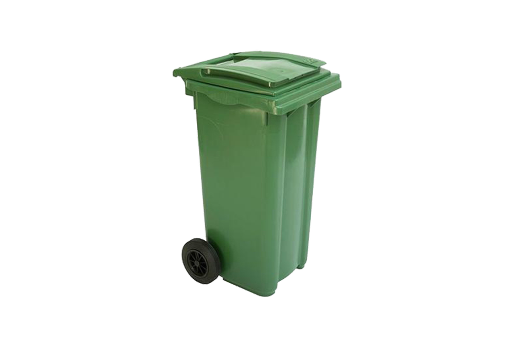 Container PB-810120-C sur roues +couvercle VERT 120L