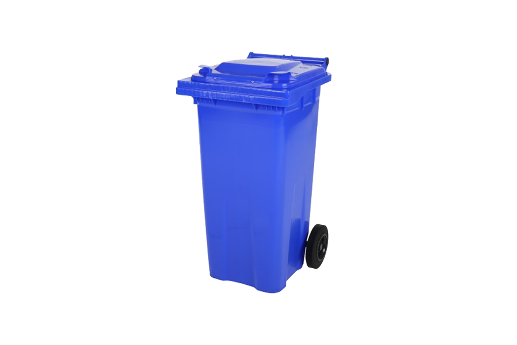 Container PB-810120-C sur roues +couvercle BLEU 120L