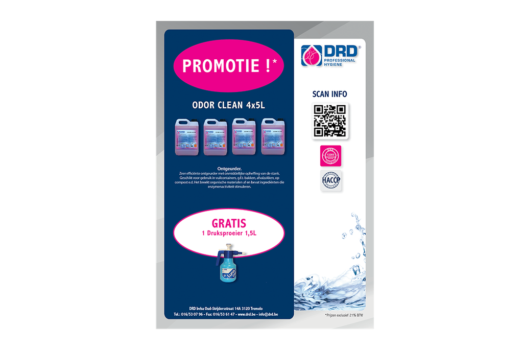 PROMOTIE Odor Clean 5L + 1 druksproeier 1,5L gratis