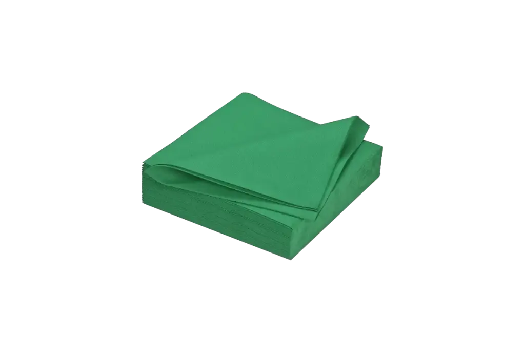 Serviettes G016 33x33cm 2L 1/4 vert 2000pcs