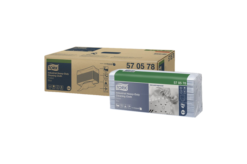 Tork 570578 Heavy Duty Cleaning Cloth Blue folded 5x65st W4