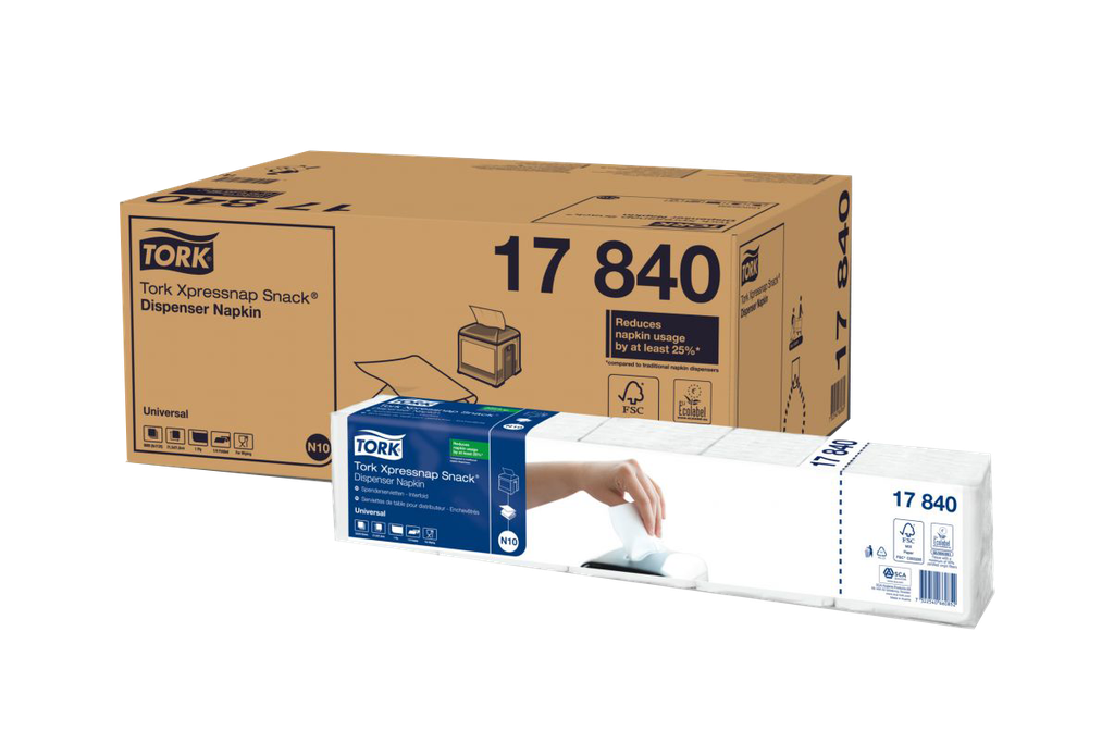 Tork 17840 N10 Xpressnap Snack Dispenser Napkin  21,6x21,6cm