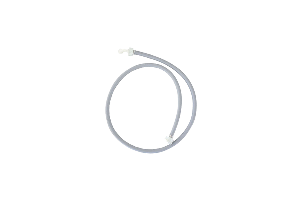 Rubber slang v/v 1,5m gebogen met moer in PVC