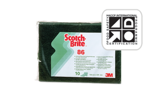 [00255] Scotch-Brite 86 groen heavy duty pad 158x224mm 10st