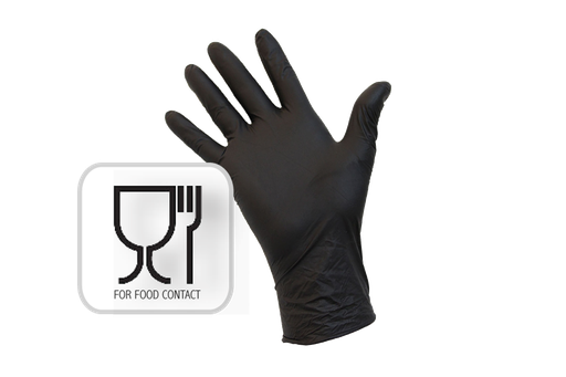 [01225] Gants nitril noir non-poudré 100pcs Xlarge
