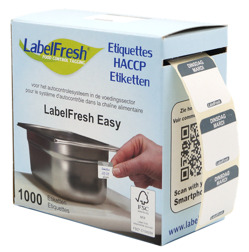 [00472] LabelFresh etiquettes mardi Easy 1000 pièces 30x25mm
