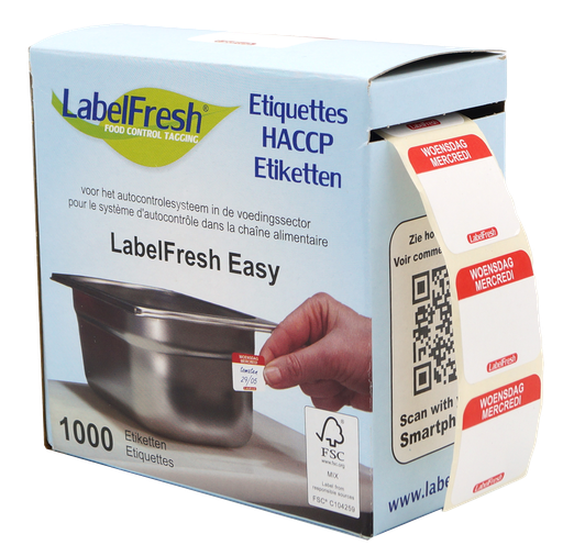 [00473] LabelFresh etiquettes mercredi Easy 1000 pièces 30x25mm
