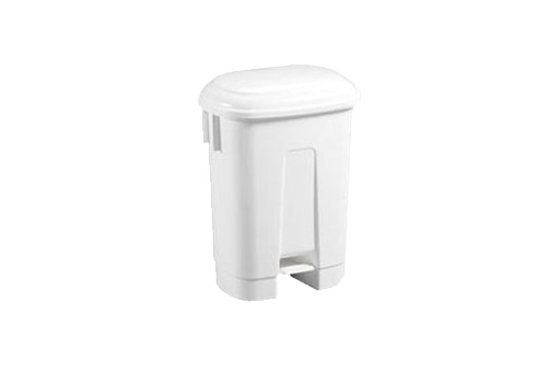 [00293] PB-1400 Afvalbak met pedaal en WIT deksel 60L