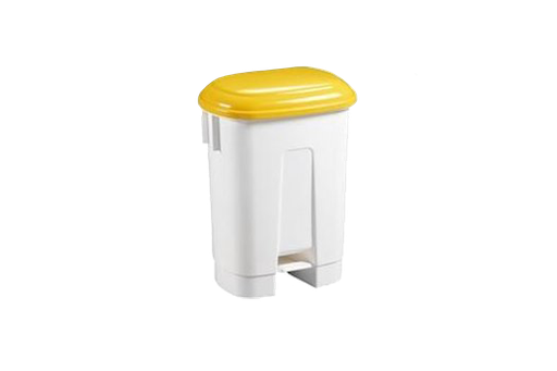 [01544] PB-1400 Afvalbak met pedaal en GEEL deksel 60L