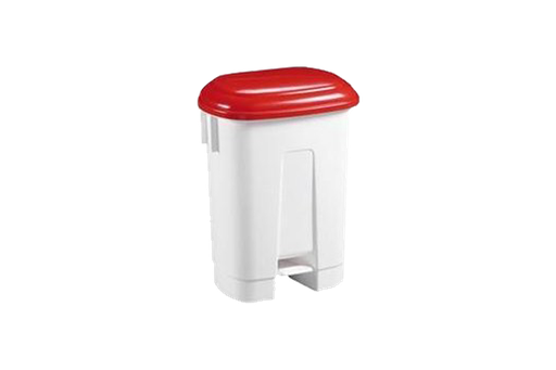 [01546] Poubelle PB-1400 avec pédalle et couvercle ROUGE 60L