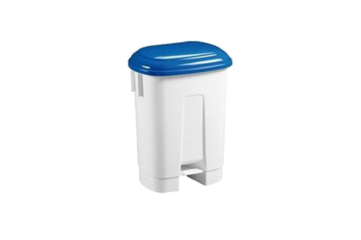 [01548] PB-1400 Afvalbak met pedaal en BLAUW deksel 60L