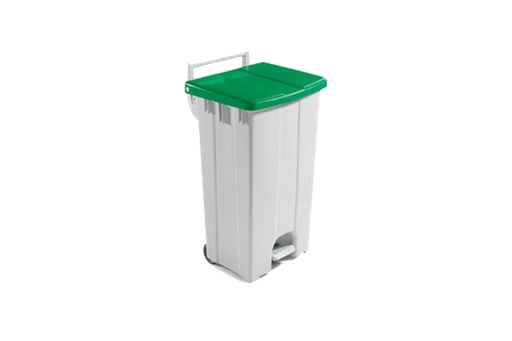 [01551] PB-1500 Afvalcontainer op wielen+pedaal en GROEN deksel 90L